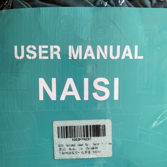 New sectional slip cover, teal color - Picture 5 of 7